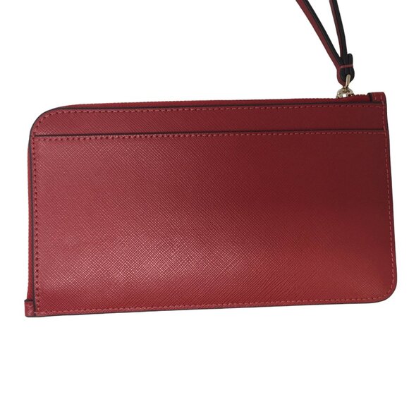 Kate Spade Lucy Medium L-Zip Wristlet Saffiano Leather Candied Cherry Red - Picture 3 of 7